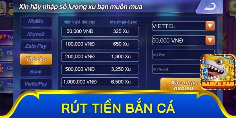 Hướng dẫn newbies rút tiền khi chơi bắn cá